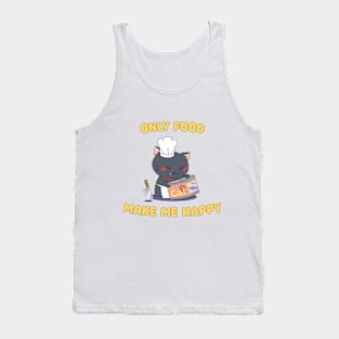 Only Food Make Me Happy - Cute Chibi Chef Cat Tank Top